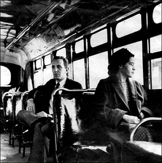 Rosa Parks on a Bus in Montgomery, Alabama
